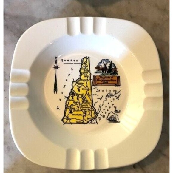 Homer Laughlin Quebec Porcelain Ashtray Frederick Studios, NY  7" Diameter - Picture 1 of 2